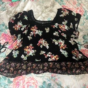 Floral Black Women's Top